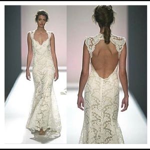 Wedding gown with veil